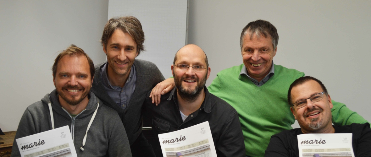 Das Team der neuen Straßenzeitung "marie" Das Team der neuen Straßenzeitung "marie"