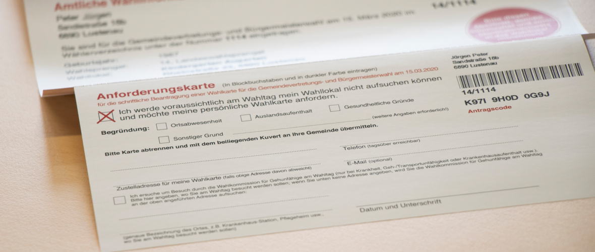 Anforderungskarte Wahlkarte Anforderungskarte Wahlkarte