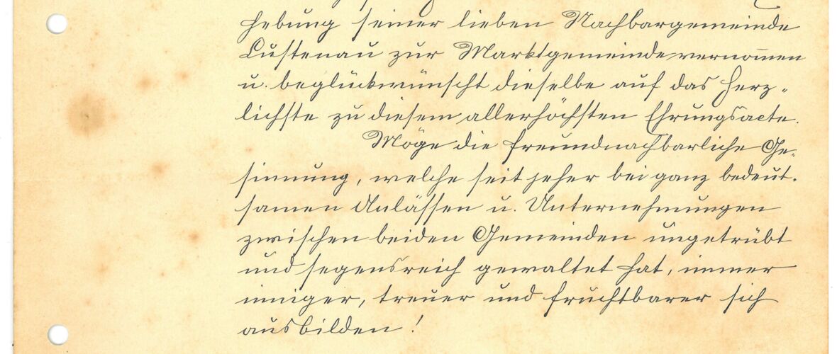 Glückwunschbrief Dornbirn 1902