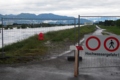 Hochwasser - Absperrung Rhein