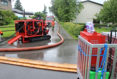 Unterstützung beim Hochwasser in Fußach
