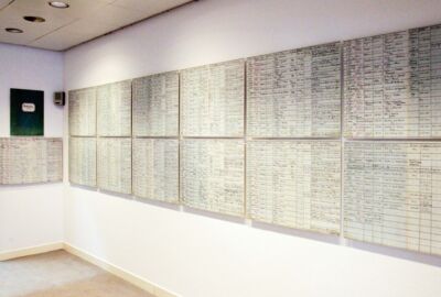 Ausstellungsansicht Gefallenenliste Ausstellungsansicht Gefallenenliste