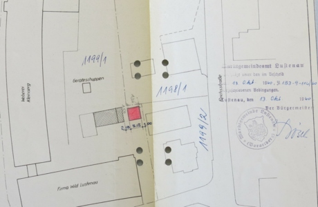 HistA Lustenau Übersichtsplan 1960 Wild Areal Blumenaustraße