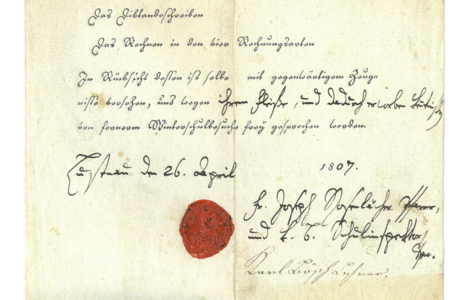Schulzeugnis 2 1807 - Historisches Archiv