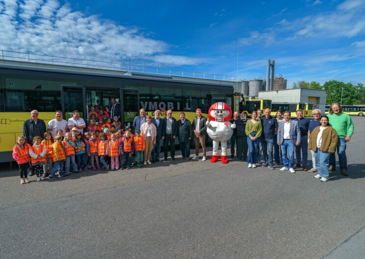 Kindergartenkinder der plan b- Gemeinden bei „kids im Bus“