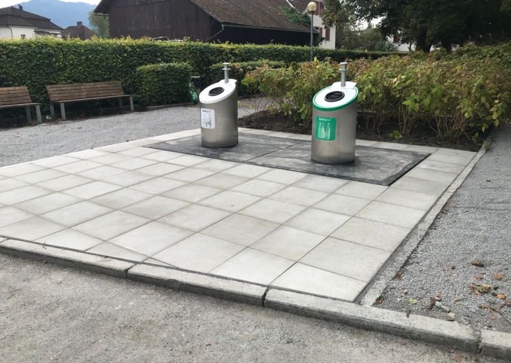 Neue Sammelstelle für Glasverpackungen im Zentrum