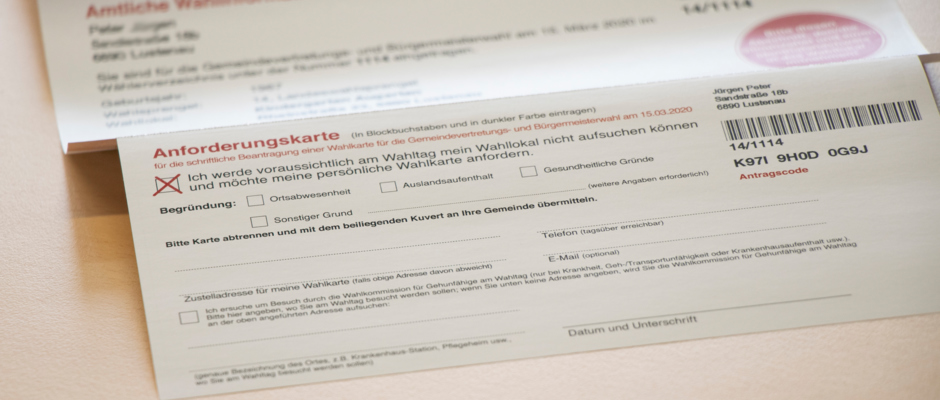 Anforderungskarte Wahlkarte Anforderungskarte Wahlkarte