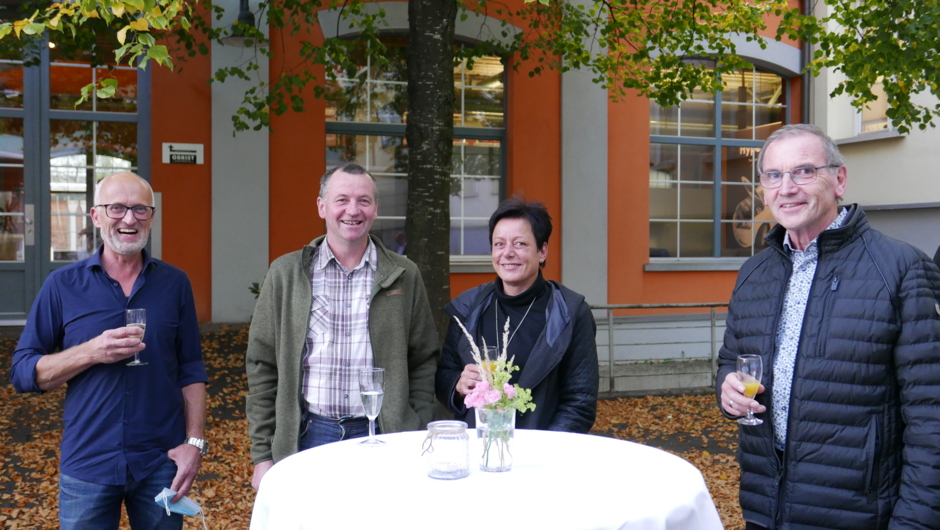 Eröffung Freiraum_2020_Kaspar_Meusburger_und_Anton_Bereuter_mit_Brigitte_Walter_Rüf@Christoph Gilhaus Eröffung Freiraum_2020_Kaspar_Meusburger_und_Anton_Bereuter_mit_Brigitte_Walter_Rüf@Christoph Gilhaus